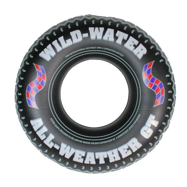 36" Black and White Inflatable Wild Water Monster Tire Inner Tube Plastic