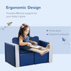 Kids Sofa Set 2-in-1 Multi-Functional Toddler Table Chair Blue