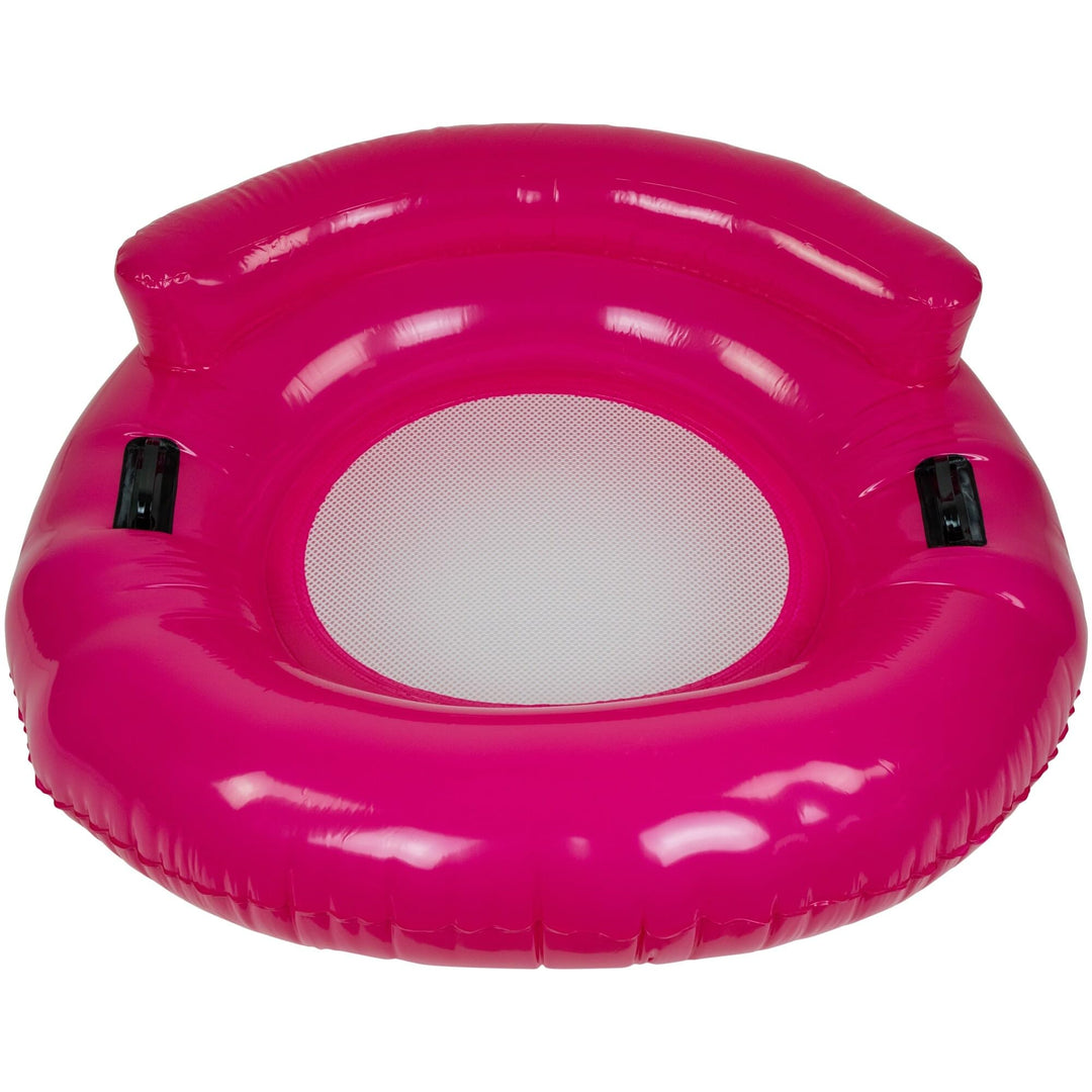 43" Pink Bubble Seat Inflatable Swimming Pool Float Plastic