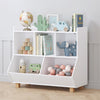 Toy Storage Organizer Kids Bookshelf and with Legs 5 Cube White Contemporary Wood Painted