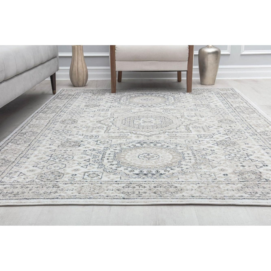 Hailey Geometric Medallion Traditional Area Rug by Rugs America