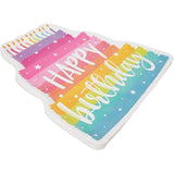 Birthday Cake Die-cut Paper Plates (15 X 13 In 24 Pack) Multi Color