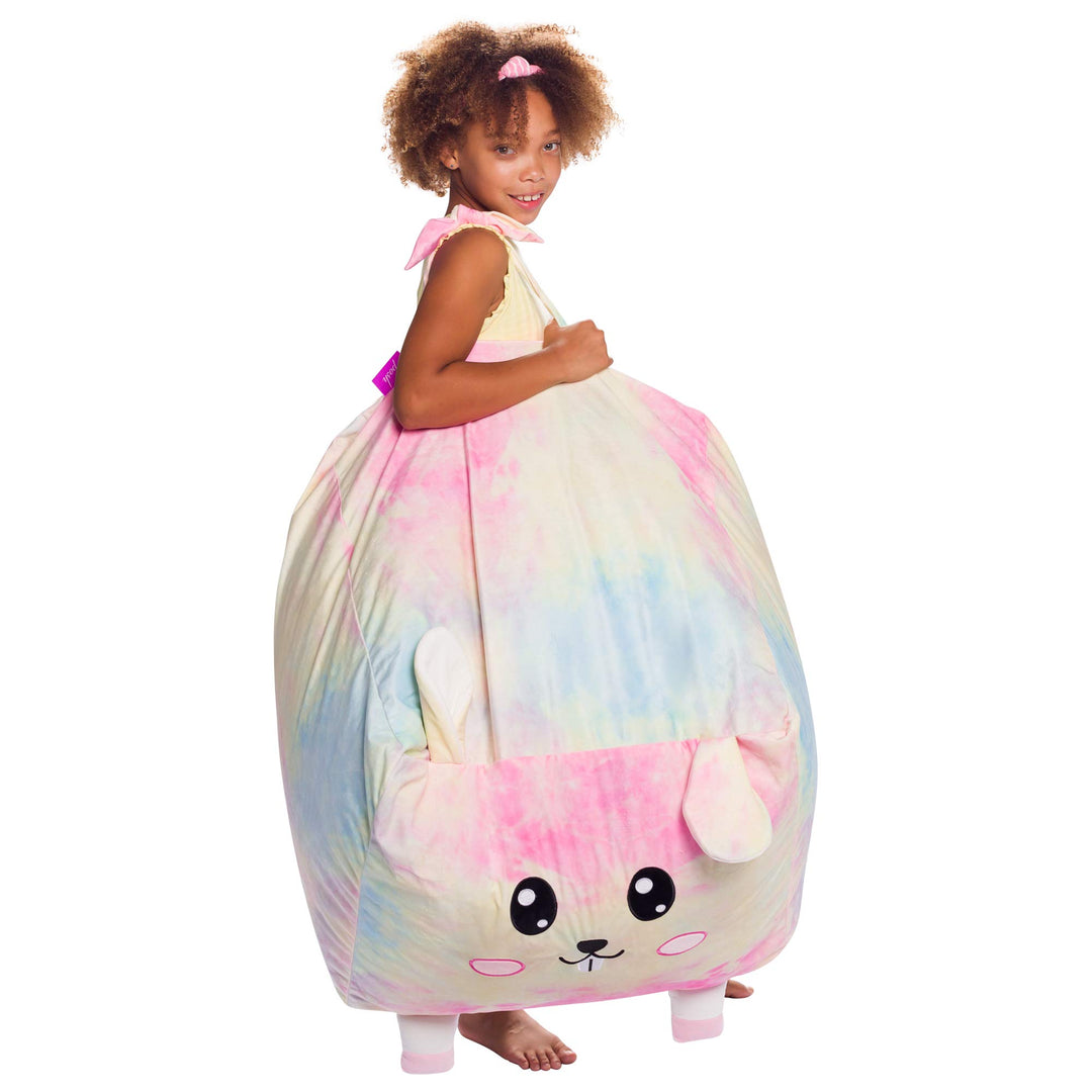 Stuffed Animal Storage Bean Bag Chair Cover only for Kids, Toy Holder