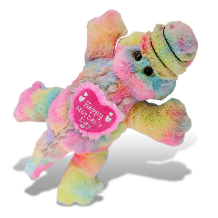 Small Rainbow Alligator with Pink Heart 12 Inches Multi Color Polyester