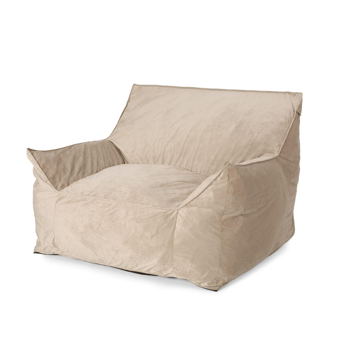 Bean Bag Chair with Armrests with Velvet Softness and Comfort Tan