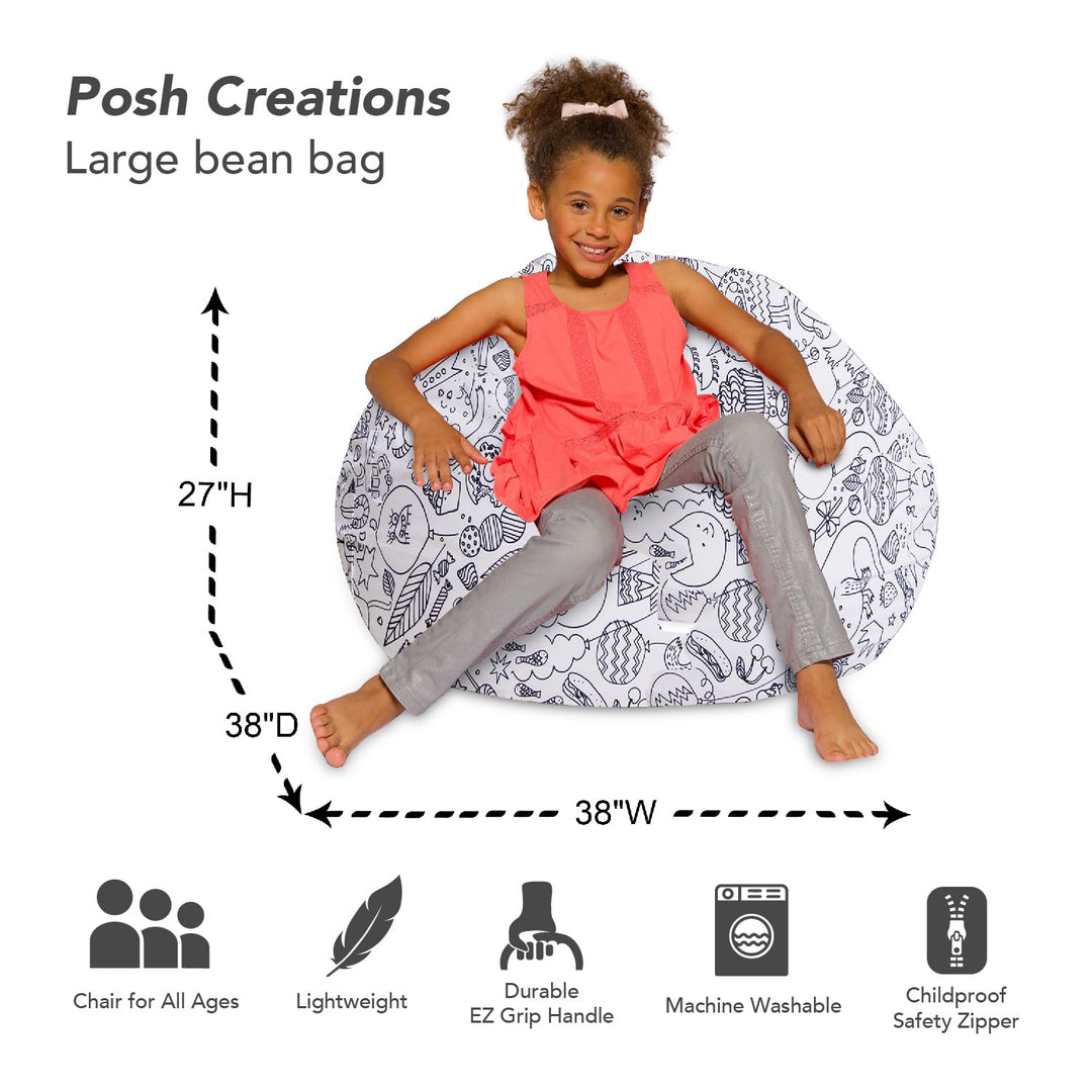 Big Comfy Bean Bag Chair: Posh Beanbag Chairs with Removable