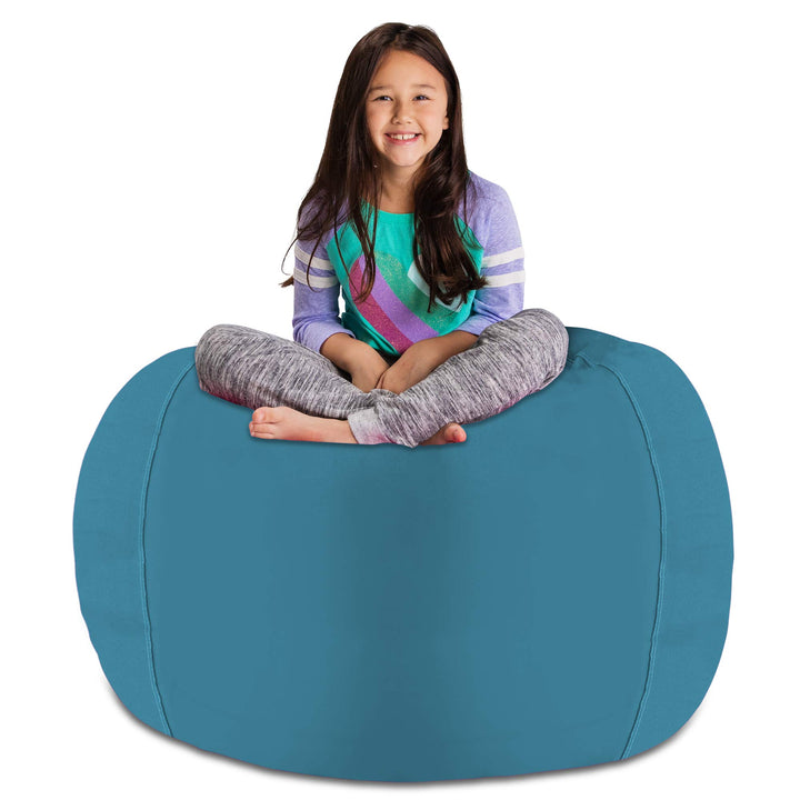 Posh Stuffable Kids Stuffed Animal Storage Bean Bag Chair Cover - Childrens Toy Organizer, X-Large 48" - Heather Teal