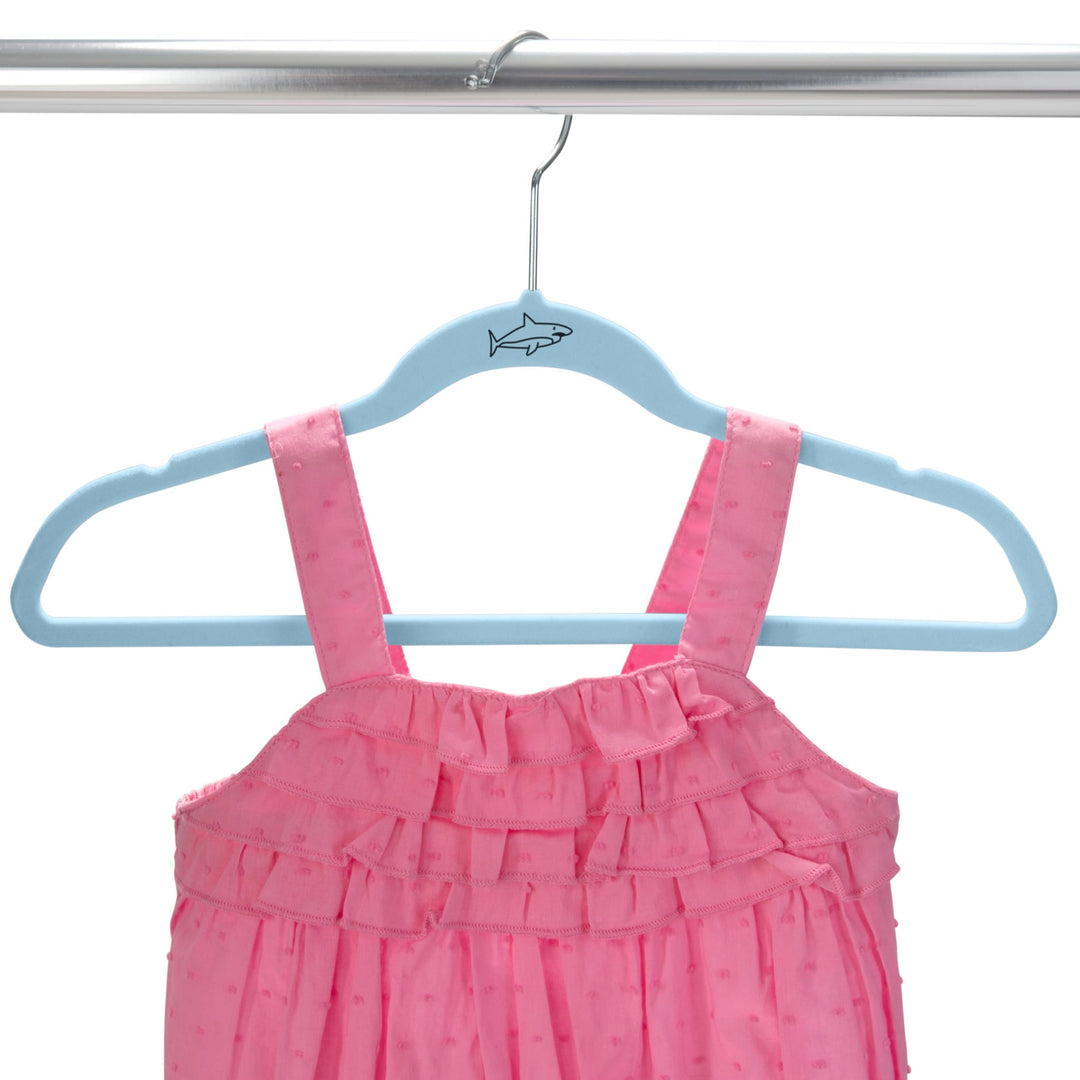 Simplify 100 Pack Kids Velvet Hangers | Slim | Non-Slip Design | Space