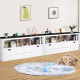 Kids Toy Storage Cabinet White Modern Contemporary MDF Natural