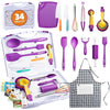 Kids Cooking Sets Baking Set 34 Piece Real Purple