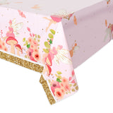 Fary Tea Party Tablecloths for Grls Floral Brthday Supples (54 X