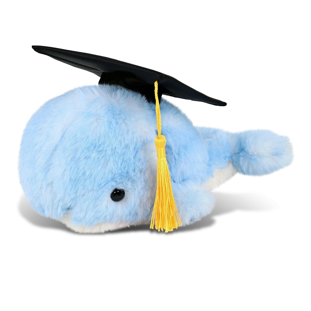 Blue Whale Graduation Plush Toy with Cap W/Tassel 7 Inches Polyester