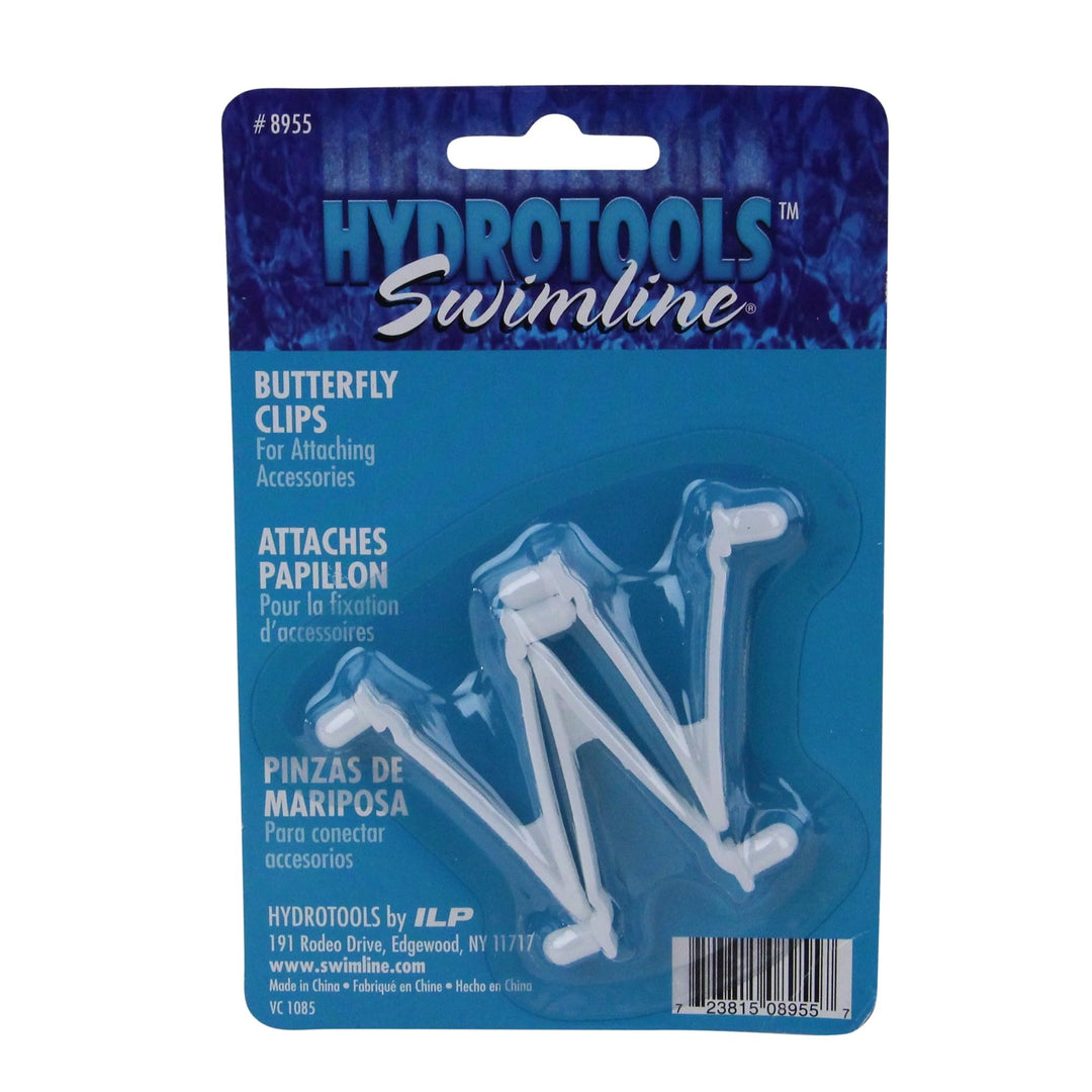 Set of 3 White Hydrotools Butterfly Snap-in Clips Swimming Pool Accessory 2.5-inch 2.5" Plastic