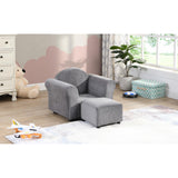 Kids Sofa Chair Set Upholstered Recliner with Ottoman Lounge Chairs