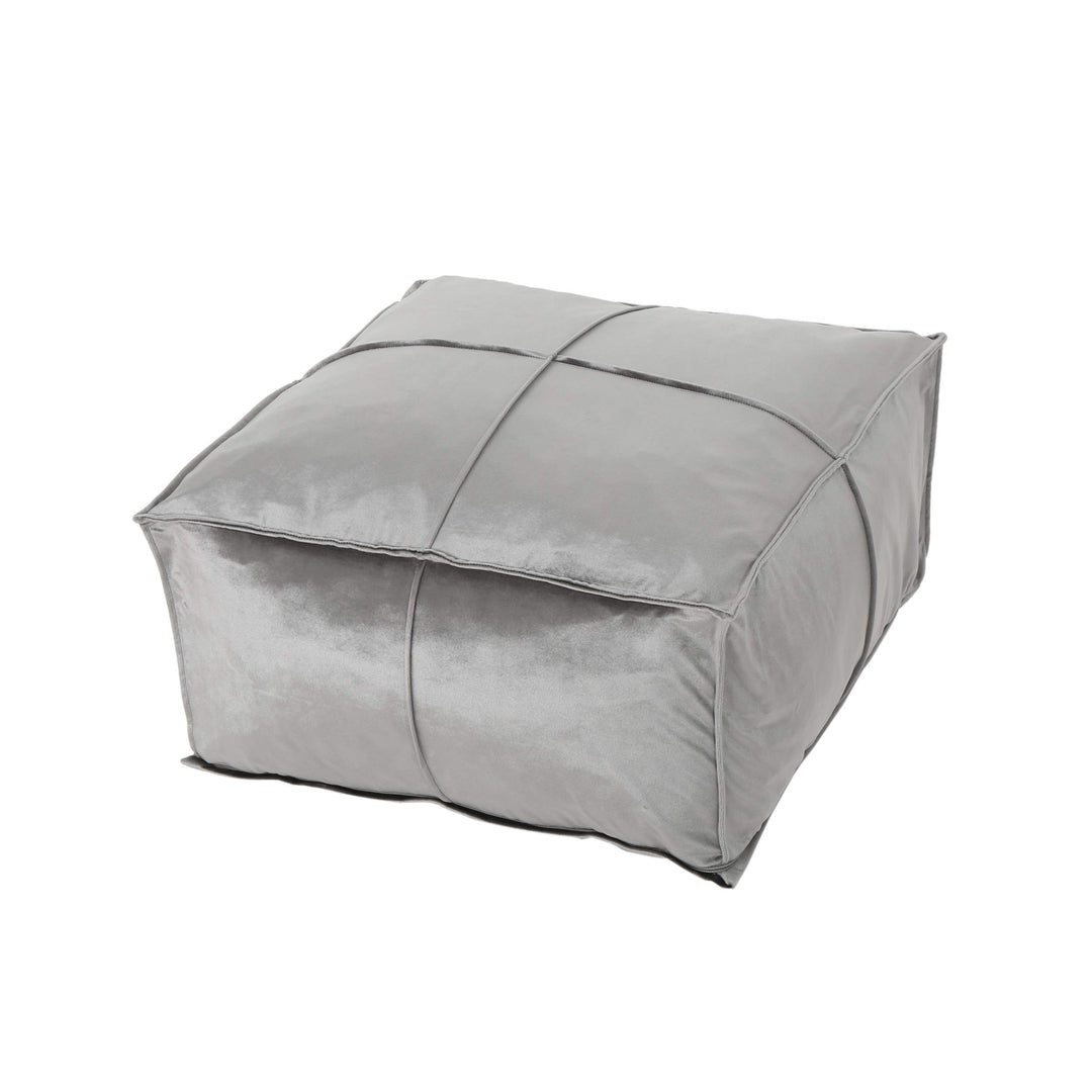 Christopher Knight Home Cytheria Smoke Velvet Square Bean Bag Ottoman