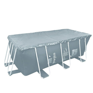 5.9' X 12.6' Gray Rectangular Pool Cover with Rope Ties Grey Vinyl