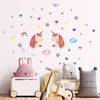 Cute Unicorn with Glitter Stars Kids Wall Stickers Nursery Decals