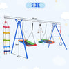 5 in 1 Outdoor Kids Swing Set Playground Sets with Stand Blue