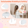 2 in 1 Wooden Princess akeup Desk Kids Vanity Set with irror White