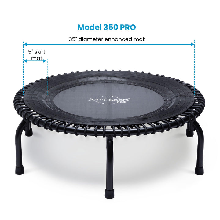 JumpSport 350 PRO 39-inch Indoor Heavy Duty Fitness Trampoline with 36