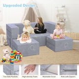 Kids Couch 6pcs Modular ay with Blanket Furniture for Bedroom and