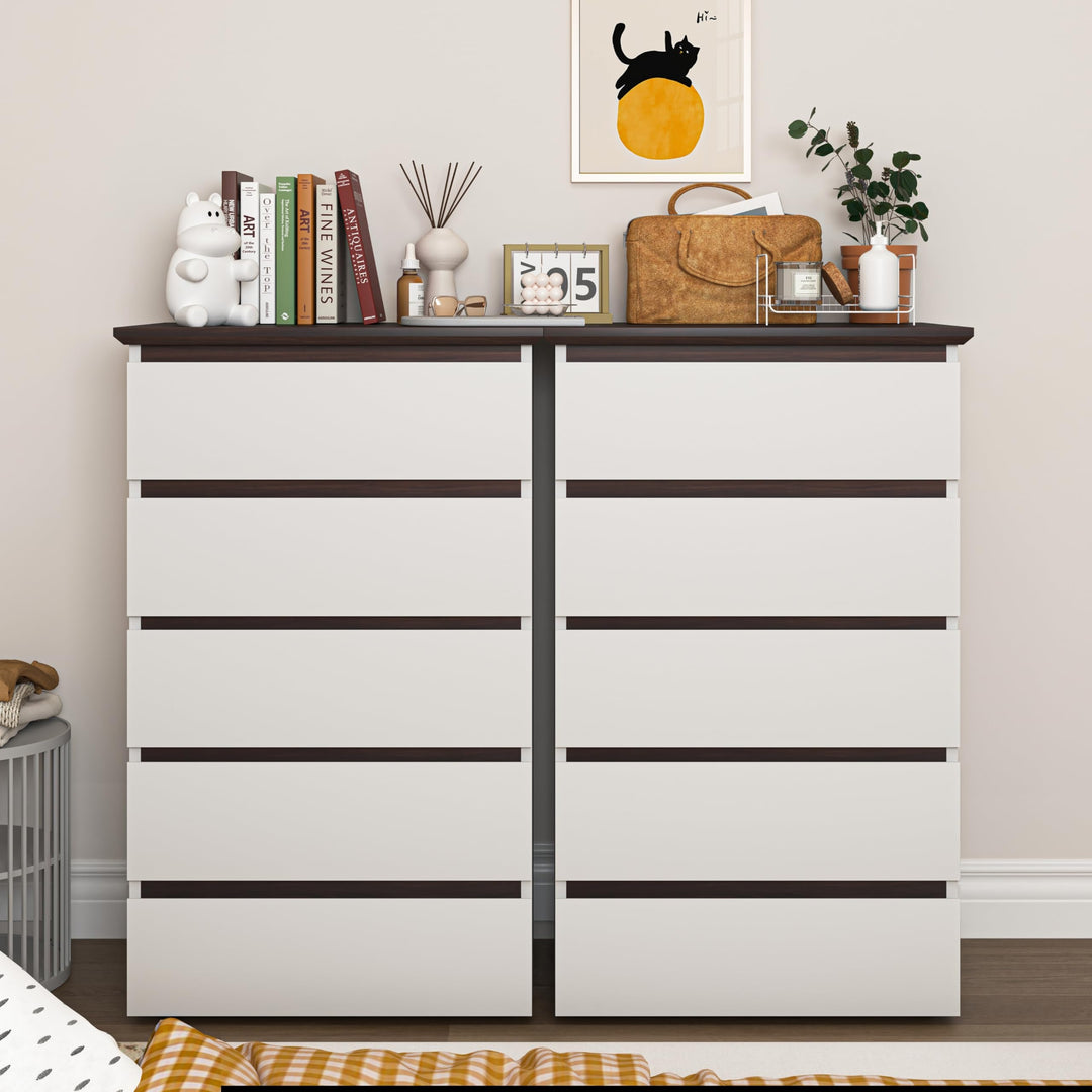 Tall White Dresser for Bedroom Small Kids Living Room Modern Contemporary Paperboard