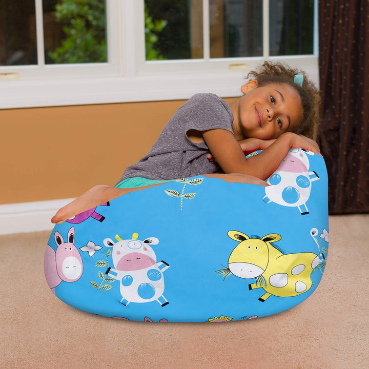 Posh Beanbags Bean Bag Chair Large-38in Canvas Birds