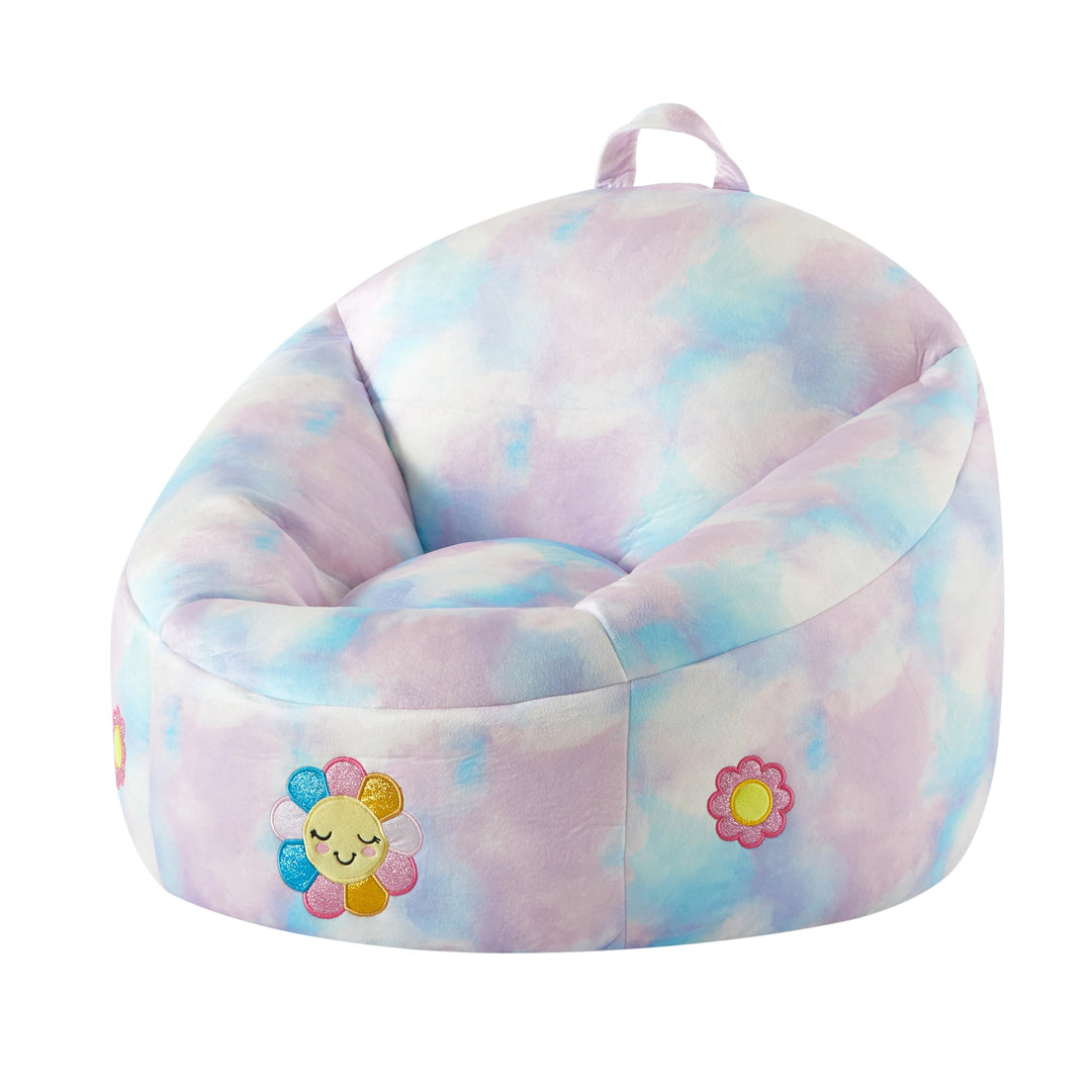 Heritage Kids Micromink Squishy Bean Bag Chair for Kids Ages 3+, Flower