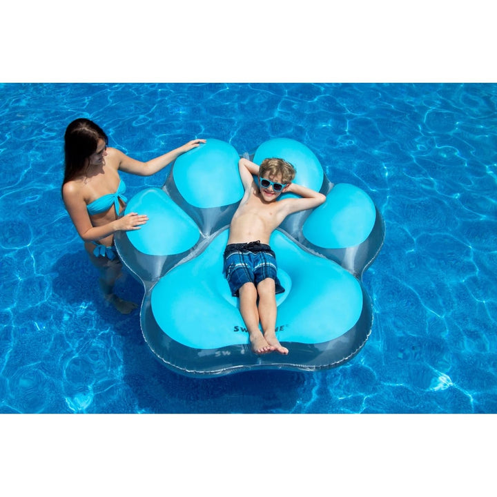 61" Inflatable Blue Pawprint Island Swimming Pool