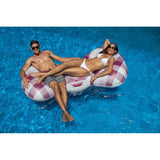 Inflatable Purple and White Checkered Bow Tie Lounge Swimming Pool