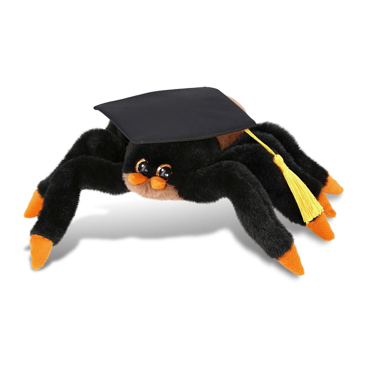 Wild Tarantula Spider Graduation Plush with Cap Tassel 7 Inches Black Orange Polyester