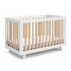 Storkcraft Beckett 3-in-1 Convertible Crib (White with Natural) - GREENGUARD Gold Certified, Converts from Crib to Toddler Bed, Fits Standard Full-Size Crib Mattress, Newborn Must-Haves