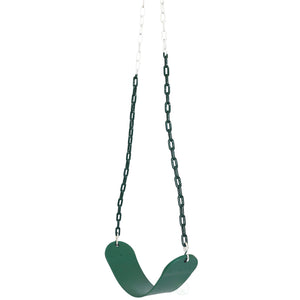 Heavy Duty Flexible Green Belt Swing with Coated Metal Chain Plastic Swings