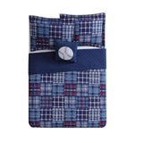 Boys Madras Plaid Quilt Set Sized Stylish Glen