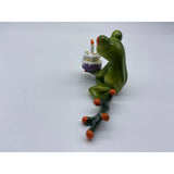 Frog Birthday Wishes Pair Multi Color Resin