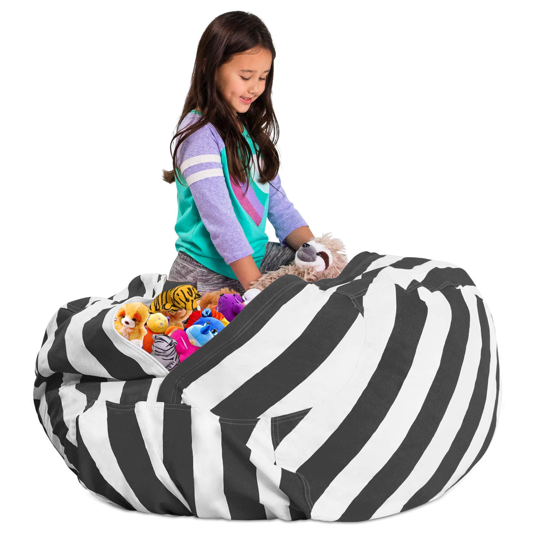 Posh Creations Stuffable Kids Stuffed Animal Storage Bean Bag Chair