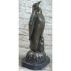 Penguin and Baby Chick Nestling Bronze Statue Sculpture Collectible