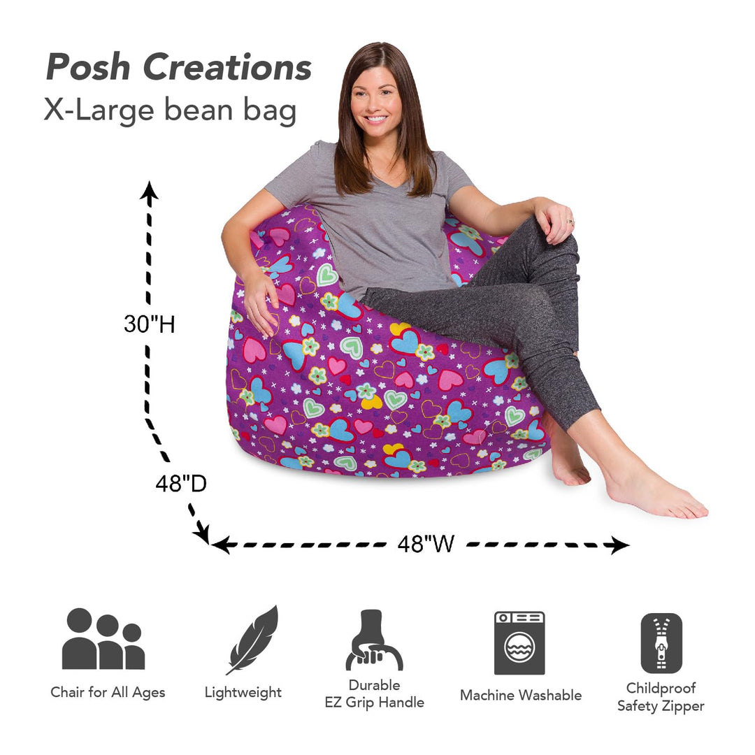 Big Comfy Bean Bag Chair: Posh Beanbag Chairs with Removable