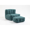 L-Shape Fluffy Bean Bag Chair Lazy Green Loveseat with Ottomans