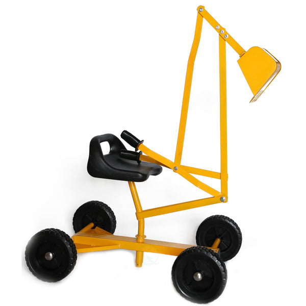 Metal Sand Digger Toy Crane with Wheels Yellow