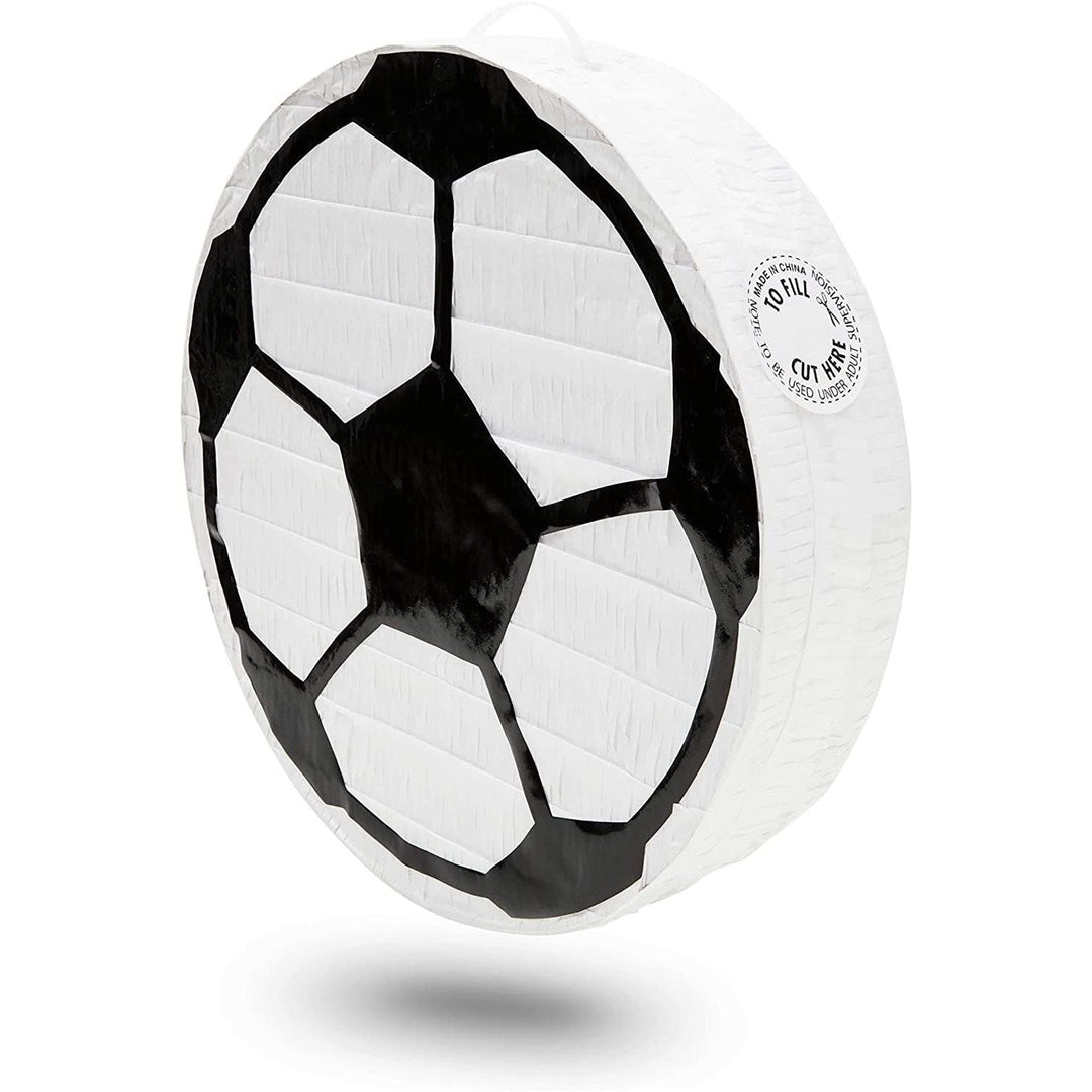 Soccer Ball Pinata for Birthday Party Decorations (12.8 X 12.8 3 Inches) White Wood