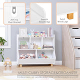 Toy Storage Organizer Kids Bookshelf and with Legs 5 Cube White