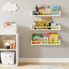 Kidsroom Shelves Nursery Toy Storage 24" White Set of 3 Farmhouse Wood