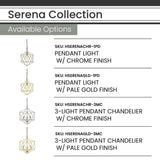 Hanover Serena Pendant in Pale Gold Hanging Light Fixture for Bedroom