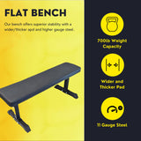 HulkFit Pro Series Flat Workout Bench -