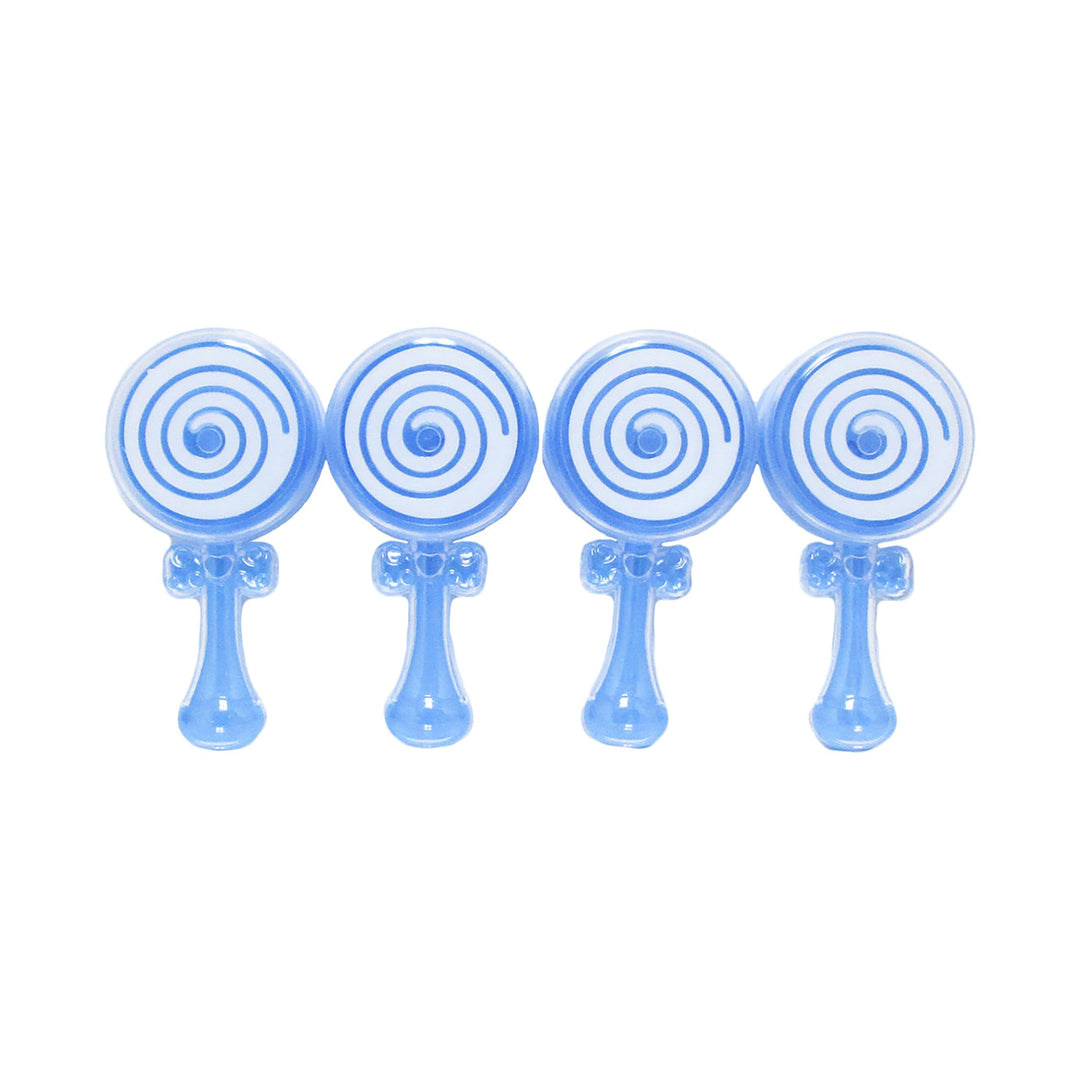 Set of 24 Pcs Blue Plastic Baby Rattle Shower Party Candy Holder