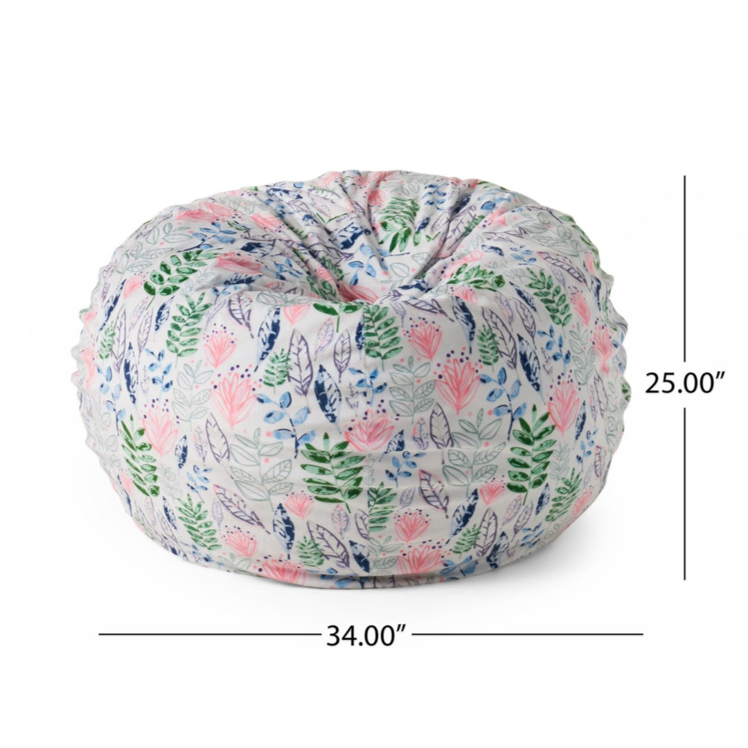 3 Foot Rounded Bean Bag Leaf Print Multi Color