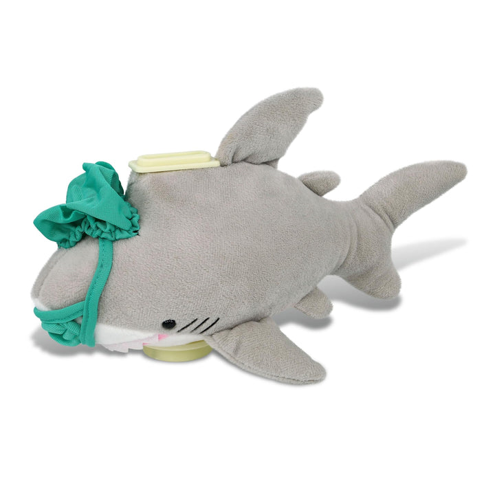 Shark Doctor Plush Bank with Cute Scrub Uniform and Cap Outfit 9 Inches Green Grey Polyester