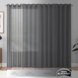 Eclipse Kids Blackout Curtains, Chambray Solid 100% Blackout Curtains with Metal Grommets, 84 in x 40 in, Thermaback Curtains for Kids Room or Playroom, 1 Window Curtain, Grey