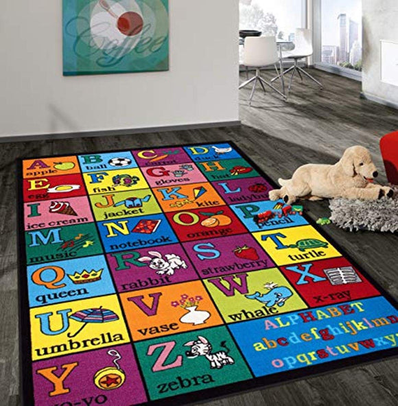 Rugshop Kids Educational Learning Alphabet Non Skid (Non Slip) Area Rug 3'3